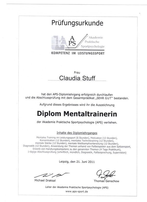 Diplom Mentaltrainer